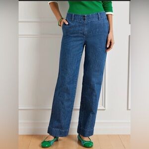 Talbots Size 16 New England Chino Pants Blue Straight Leg NWT
